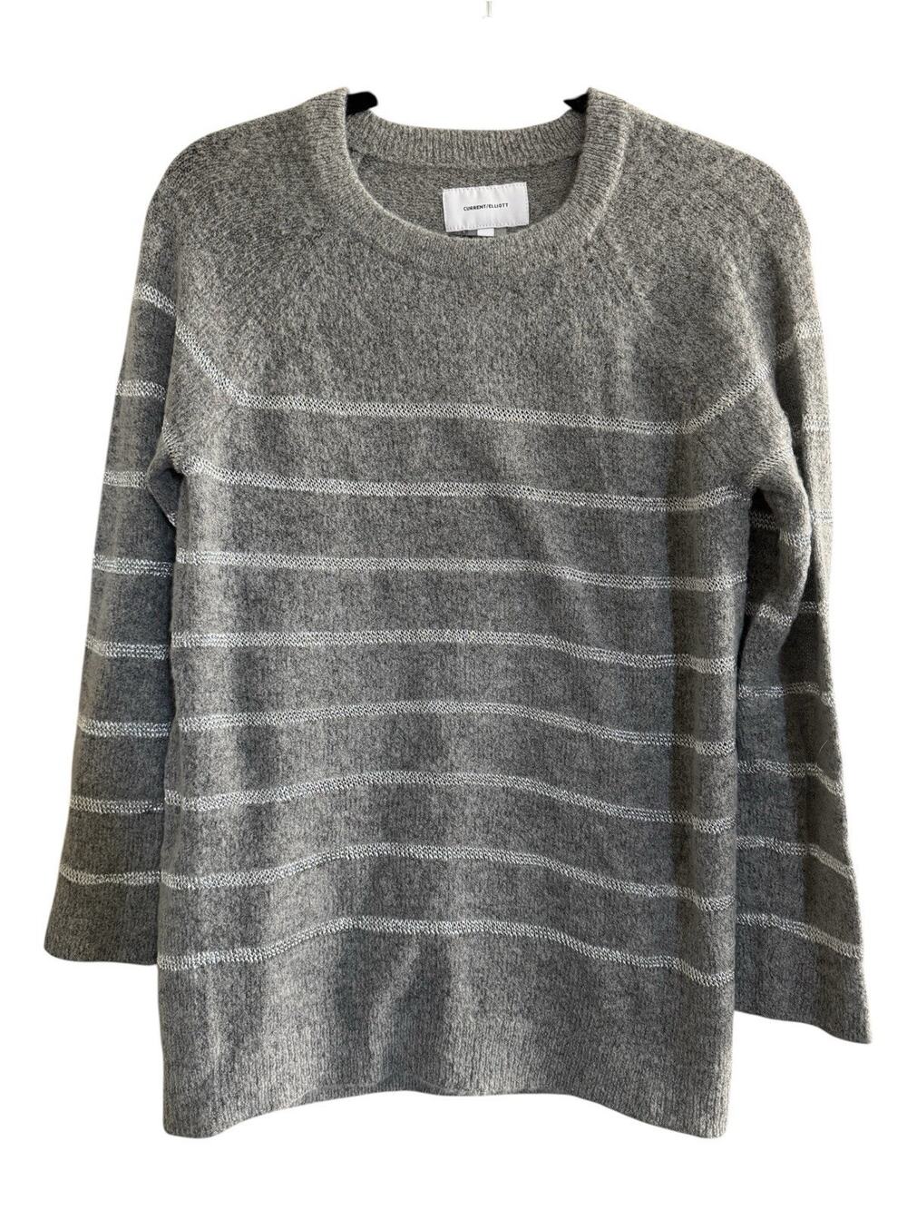 Current Elliott Sweater Wool Mohair Size 0 Oversized Womens Gray Silver #NE291